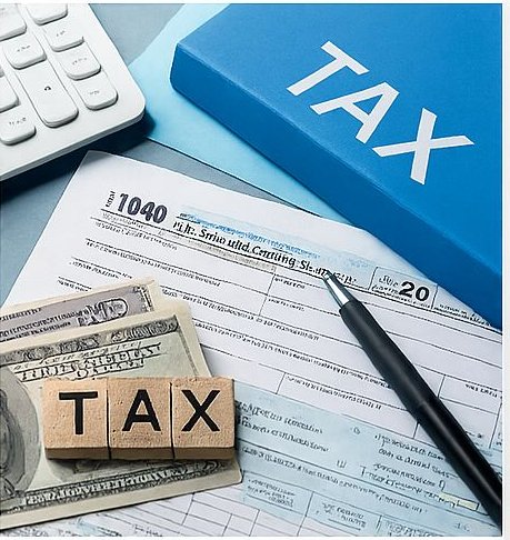 Tax documents and calculator